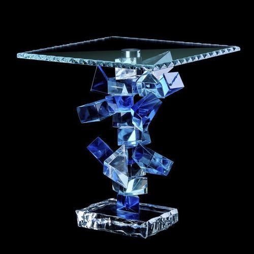 Table d'appoint design original - TBL/2/PSM - Arte di Murano - en verre de Murano / avec piètement en verre de murano / carrée