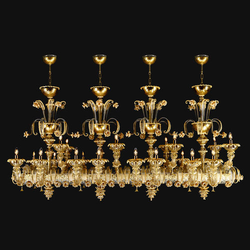 Lustre design original - 8225/16/8 - Arte di Murano - en verre soufflé / en verre de Murano / rectangulaire
