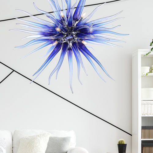Lustre design original - 7616 - Arte di Murano - en verre de Murano / en verre soufflé / 12 ampoules