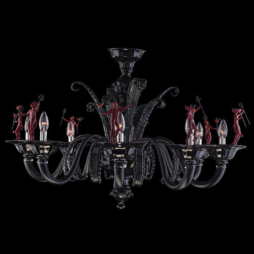 Lustre design original - 7996 - Arte di Murano - en verre soufflé / en verre de Murano / 12 ampoules