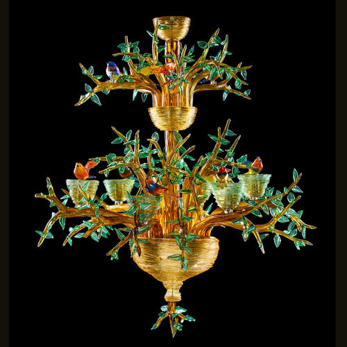 Lustre design original - 8238 - Arte di Murano - en verre soufflé / en verre de Murano / 6 ampoules