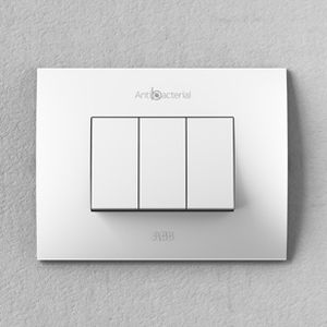Interrupteur bouton poussoir - Chiara - ABB Home and Building Automation - encastré / triple / en chrome