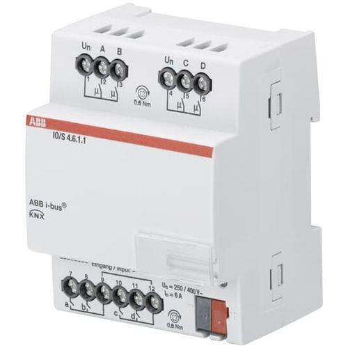 Actionneur de commutation KNX - IO/S4.6.1.1 - ABB Home and Building Automation - sur rail DIN / résidentiel / d'intérieur