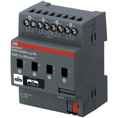 Actionneur de commutation pour installation domotique - SA-M-0.4.1 - ABB Home and Building Automation - sur rail DIN / résidentiel / d'intérieur