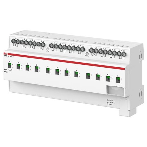 Actionneur de commutation KNX - SA/S12.16.6.2 - ABB Home and Building Automation - sur rail DIN / résidentiel / d'intérieur