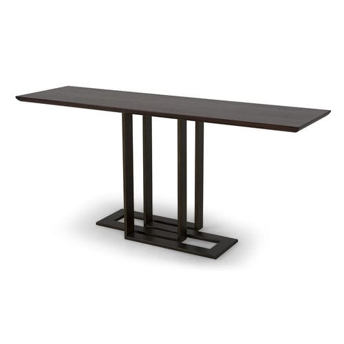Console contemporaine - 76-0353 ROCHEFORT  - Christopher Guy - en placage de bois / avec piètement en fer / rectangulaire
