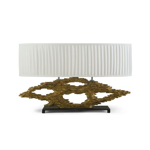 Lampe de chevet - SAINT-HONOR&Eacute; - Christopher Guy - en soie / en acajou / design original