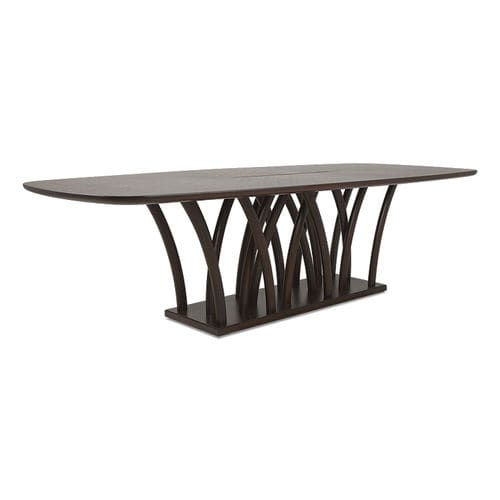 Table à manger contemporaine - RAIN FOREST III - Christopher Guy - en placage de bois / avec piètement en acajou / rectangulaire