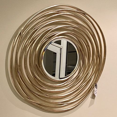 Miroir mural - CERCLE SOCIAL - Christopher Guy - contemporain / rond / en acajou