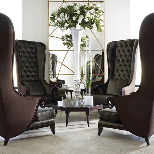 Fauteuil classique - 60-0053 MAJESTIC - Christopher Guy - en tissu / en acajou / à oreilles