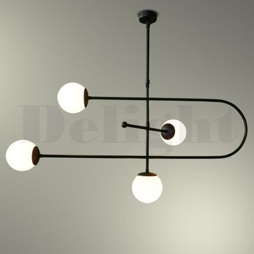 Plafonnier contemporain - U-TURN - Zefkilis Bros Co - Delight - en verre soufflé / en métal / en opale