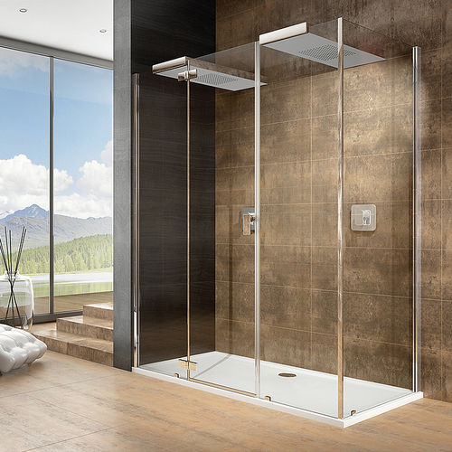 Douche en verre - CIELA: 4628208 - HOESCH - avec porte battante / d'angle