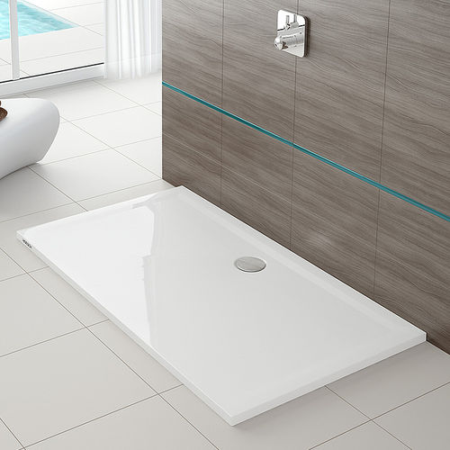 Receveur de douche rectangulaire - MUNA: 4163xA - HOESCH - à poser / extra plat / en fonte minérale