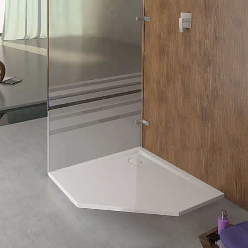 Receveur de douche d'angle - MUNA: 4219 - HOESCH - à poser / en fonte / antidérapant
