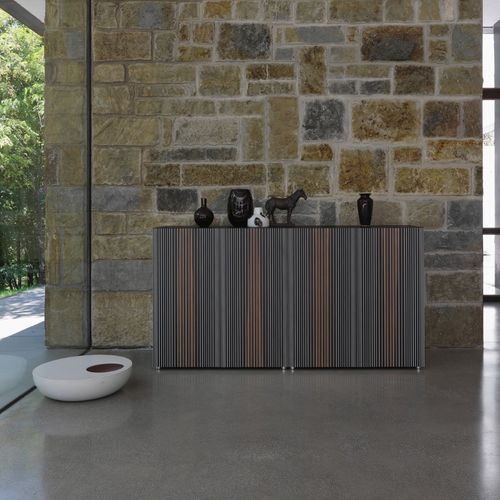 Buffet contemporain - Carlos Mocha - CASAMANIA HORM - en placage de bois / en MDF / à portes battantes