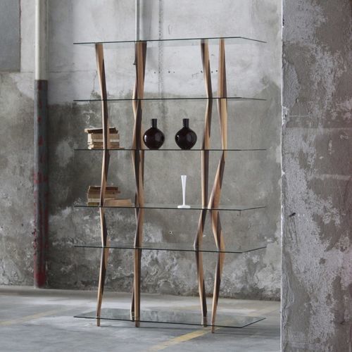 Étagère design - SENDAI CRYSTAL - CASAMANIA HORM - en bois massif / en verre trempé / avec rangement
