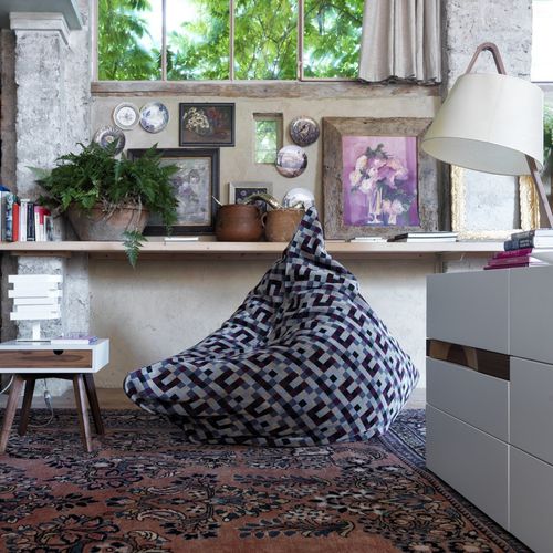 Fauteuil poire contemporain - ELFO - CASAMANIA HORM - en tissu / en cuir / avec revêtement amovible