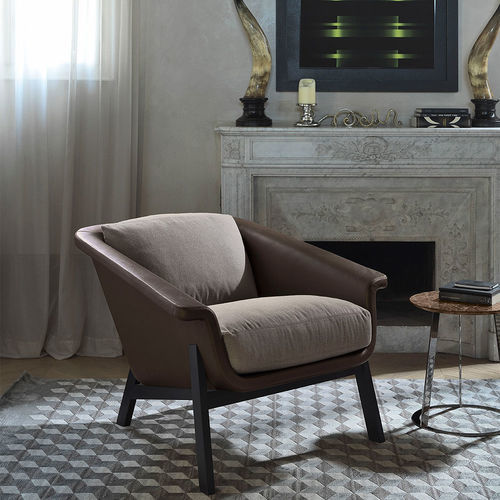 Fauteuil contemporain - SIENNA - CASAMANIA HORM - en cuir / en tissu / en bois