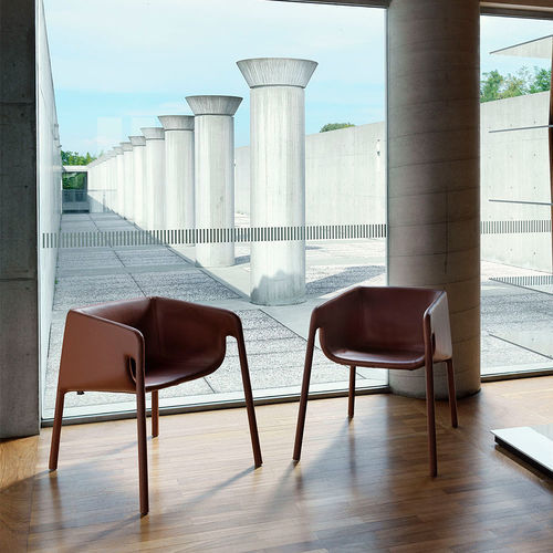 Chaise contemporaine - LOBBY - CASAMANIA HORM - d'intérieur / en cuir / en tissu