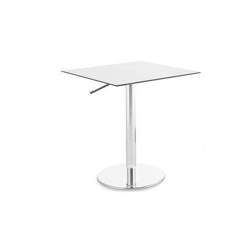 Table bistrot contemporaine - T2  - CASAMANIA HORM - en HPL / avec piètement en métal chromé / carrée