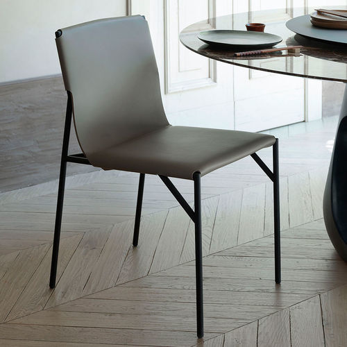 Chaise contemporaine - TOUT LE JOUR - CASAMANIA HORM - d'intérieur / en métal / en cuir