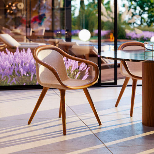 Chaise design - GINEVRA - CASAMANIA HORM - d'intérieur / en cuir / en noyer