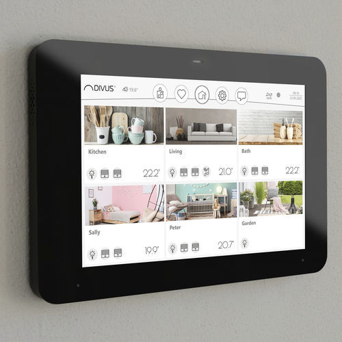 Écran tactile KNX - KNX IQ08 - DIVUS. Show it. Control it. - pour système domotique / pour table de conférence / pour contrôle d'accès