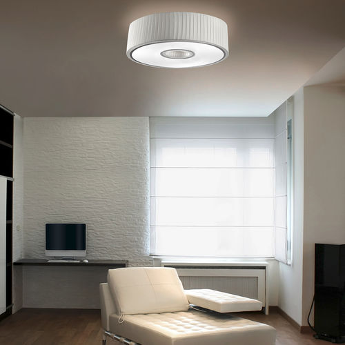 Plafonnier contemporain - SPIN - Leds-C4 - rond / en acier / en tissu