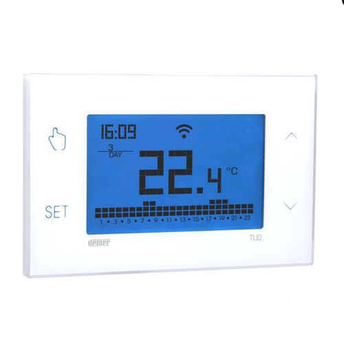 Thermostat électronique - TUO WI-FI BATTERIA BIANCO - VEMER - programmable / pour chauffage / mural
