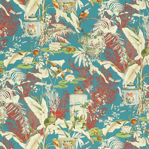 Tissu pour rideaux - BARDO : OOLONG   - JIM THOMPSON - à motif / en coton / imprimé