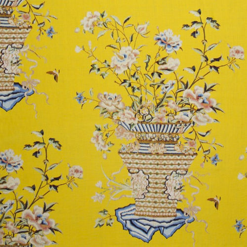 Tissu pour rideaux - BONSAI OF THE VANITIES : BRODERIQUE - JIM THOMPSON - à fleurs / en lin / brodé