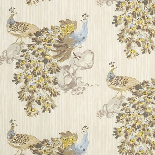Tissu pour rideaux - BUTTERFLY HOUSE : PEACOCK - JIM THOMPSON - à motif animalier / en lin / décoratif