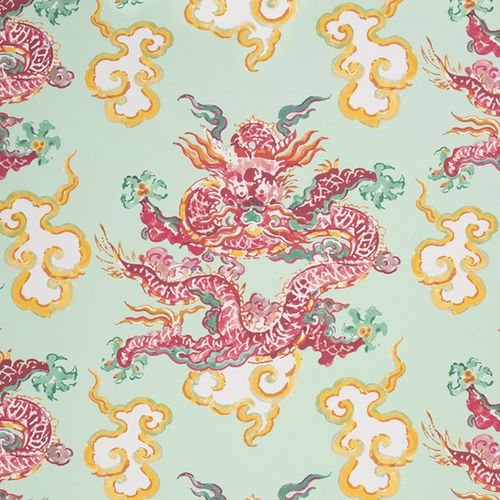 Papier peint contemporain - SECOND DYNASTY : DRAGON DANCE - JIM THOMPSON - à motif / aspect tissu / couleur