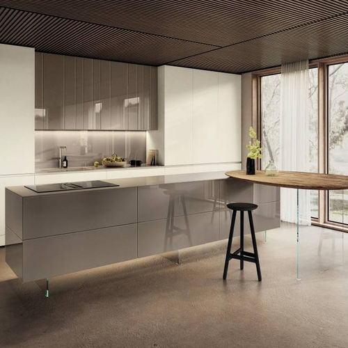 Cuisine contemporaine - N.O.W. - LAGO - en bois / en verre / en marbre