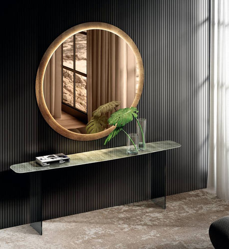 Console contemporaine - Deba - LAGO - en verre trempé / avec piètement en acier / rectangulaire