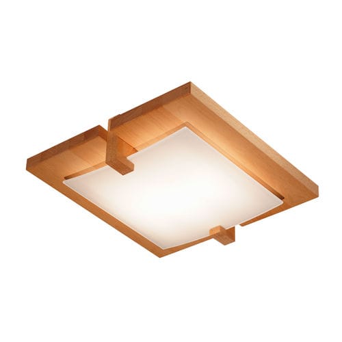Plafonnier contemporain - TAURUS - DOMUS Licht zum Wohnen - carré / en bois / fait main