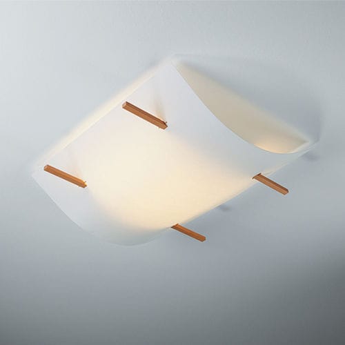 Plafonnier contemporain - FOLIO - DOMUS Licht zum Wohnen - rectangulaire / en bois / fait main