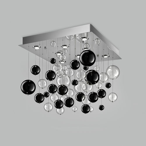 Plafonnier contemporain - BOLERO - METAL LUX - carré / sphérique / en verre soufflé