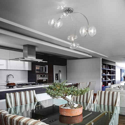 Plafonnier contemporain - DOLCE - METAL LUX - sphérique / en verre / en métal chromé