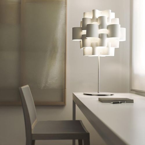 Lampe de table - SUN - Karboxx - en métal peint / en tissu / contemporaine