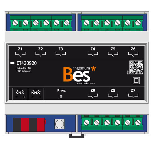 Actionneur de commutation pour installation domotique - 9S-K - Ingenium - BES KNX - KNX / sur rail DIN / professionnel