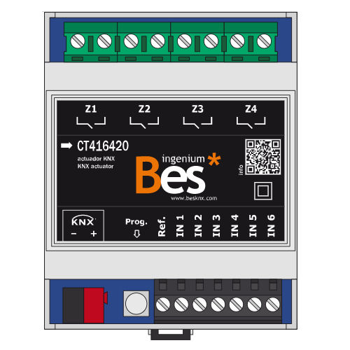Actionneur de commutation KNX - 6E4S-16A-K - Ingenium - BES KNX - sur rail DIN / professionnel / d'intérieur
