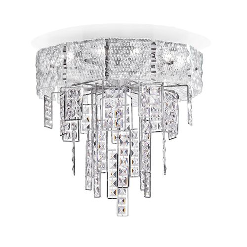 Plafonnier Art Déco - CRYSTALLINE 493/10PF - iDL - rond / en cristal / en métal