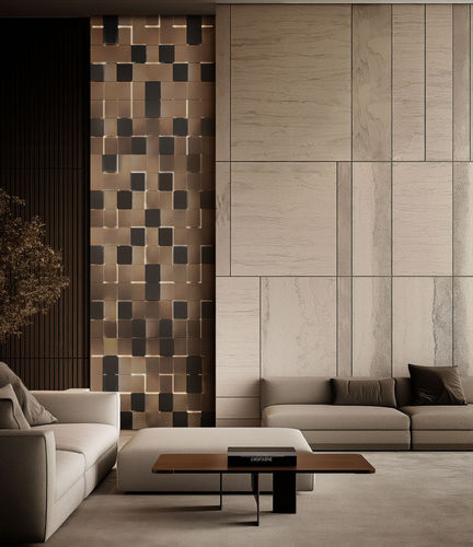 Revêtement mural pour intérieur - WALLY: 622/W240X135 - iDL - en métal / mat / satiné