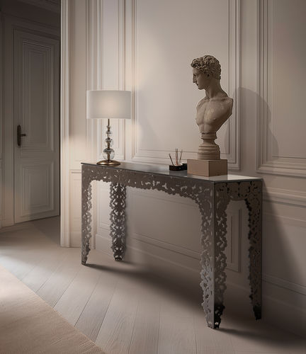 Console contemporaine - BUBBLES  - iDL - en verre / en métal / avec piètement en métal