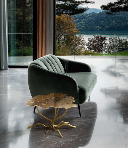 Table basse design original - RADICI : 620 - iDL - en verre / en métal / avec piètement en métal