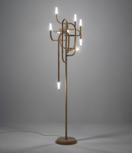 Lampe de sol - MANGROVE - iDL - en métal / design organique / d'intérieur