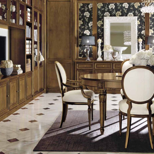 Chaise de salle à manger classique - FORTE DEI MARMI  - MARTINI MOBILI - pour salon / en tissu / avec piètement en noyer