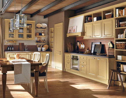 Cuisine classique - GAIOLE - MARTINI MOBILI - en bois laqué / en noyer / en quartz
