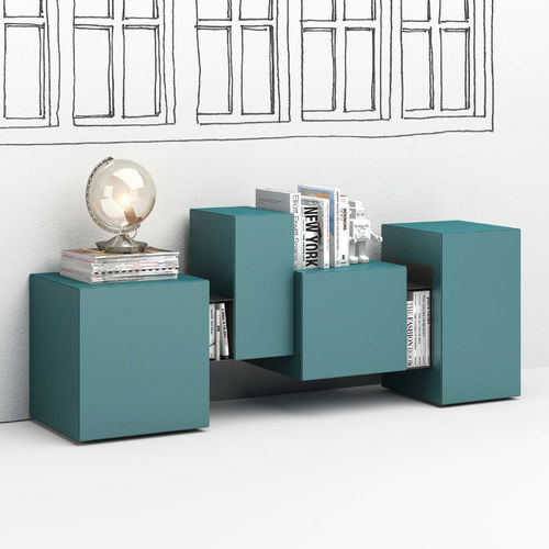 Buffet contemporain - BROOKLYN - minottiitalia - en bois laqué / en composite / vert